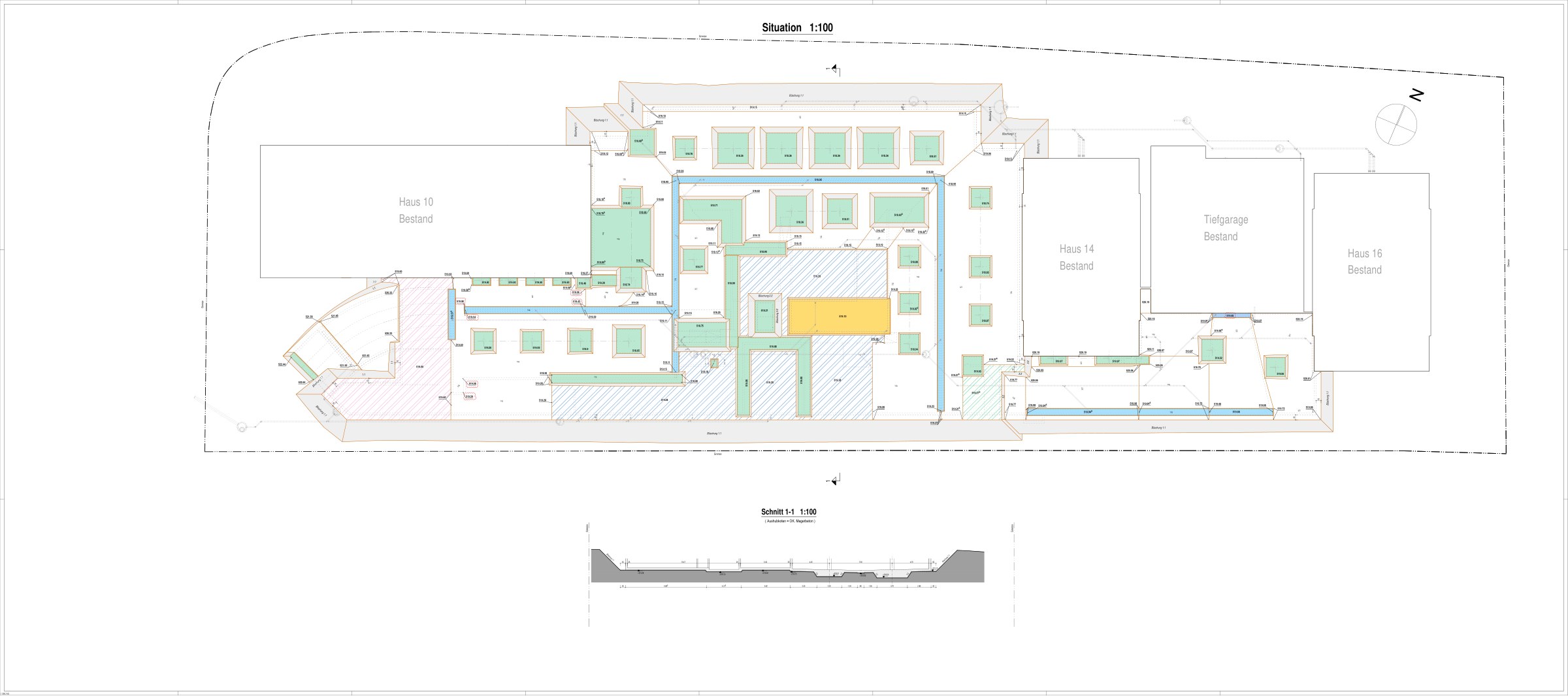 Excavație — plan de situație colorat