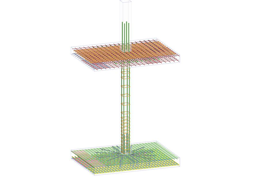 Stâlp beton armat — model 3D